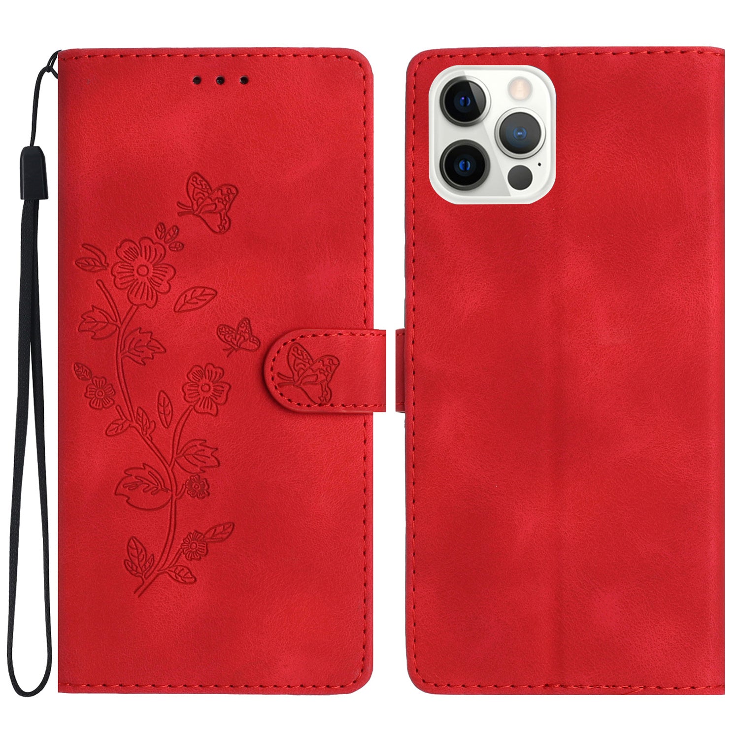 For iPhone 12 12 Pro 6.1 inch Flower Imprint Shockproof Cover Leather Wallet Stand Cell Phone Case For iPhone 12 12 Pro 6.1 inch Flower Imprint Shockproof Cover Leather Wallet Stand Cell Phone Case